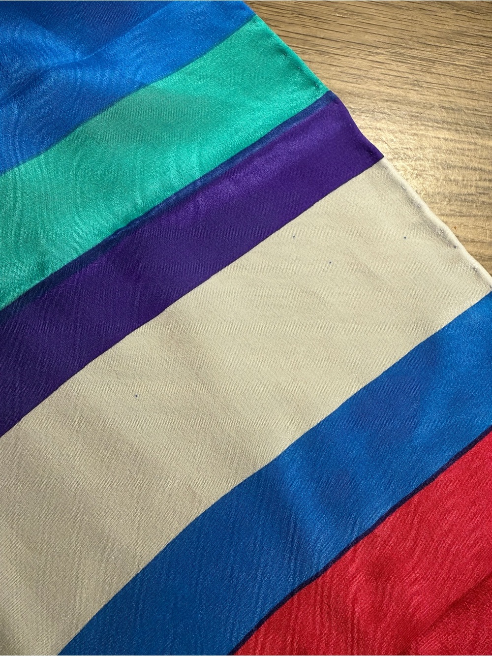 Vintage Units 100% Silk Scarf Colorful Striped Long Skinny Neck Scarf - Picture 4 of 9